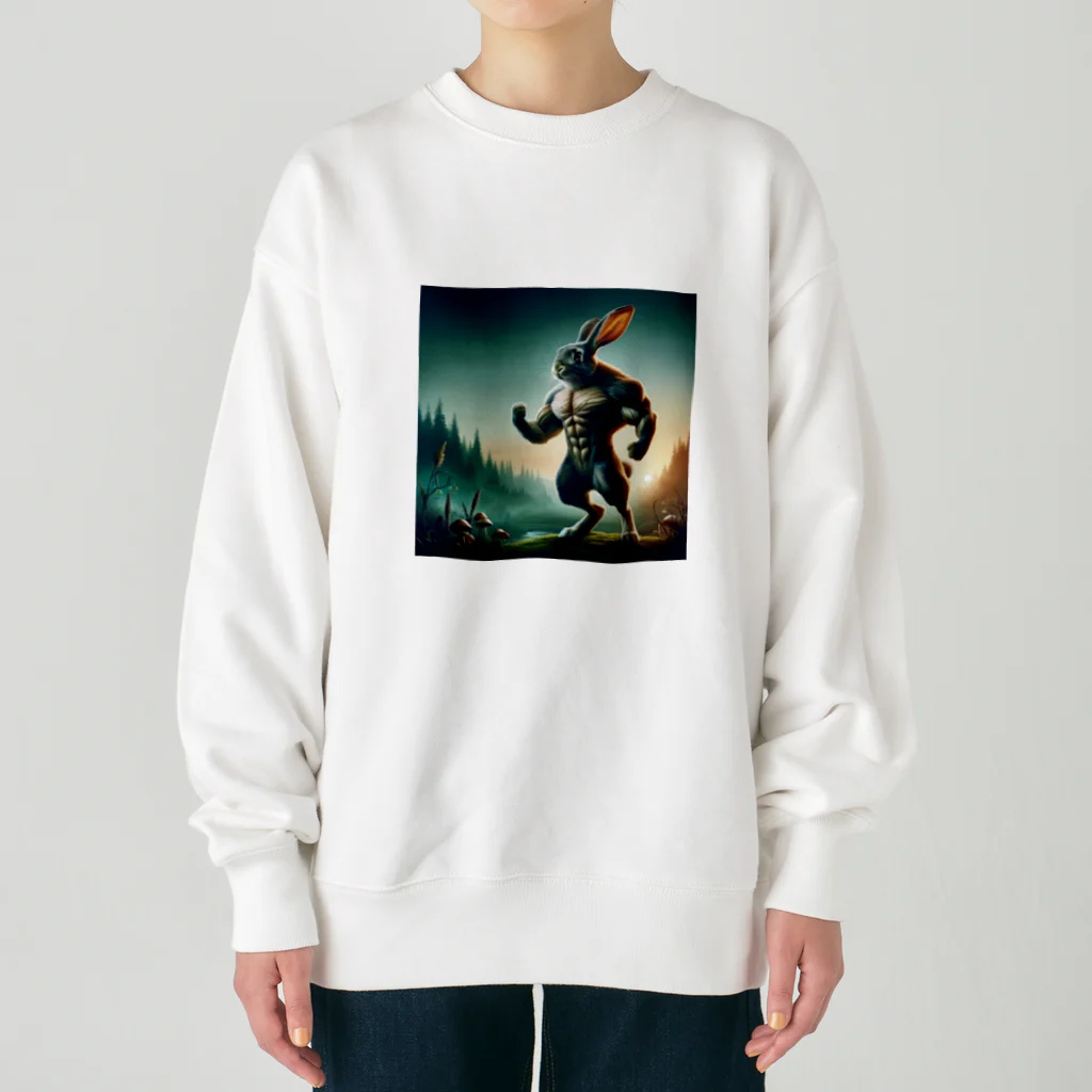 cheesyaのウサギ　パワーモード Heavyweight Crew Neck Sweatshirt