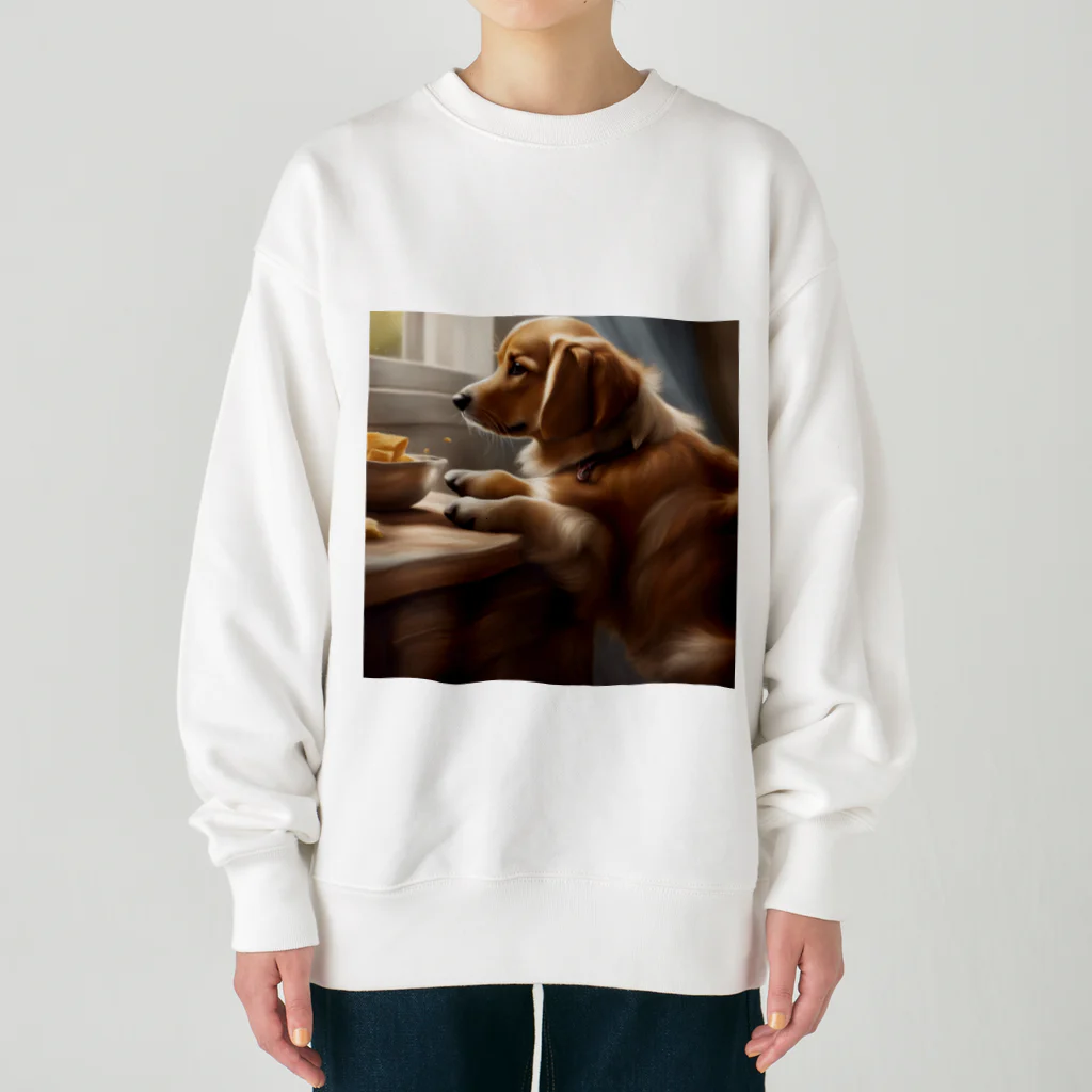 ponazuの帰りを待つ犬 Heavyweight Crew Neck Sweatshirt