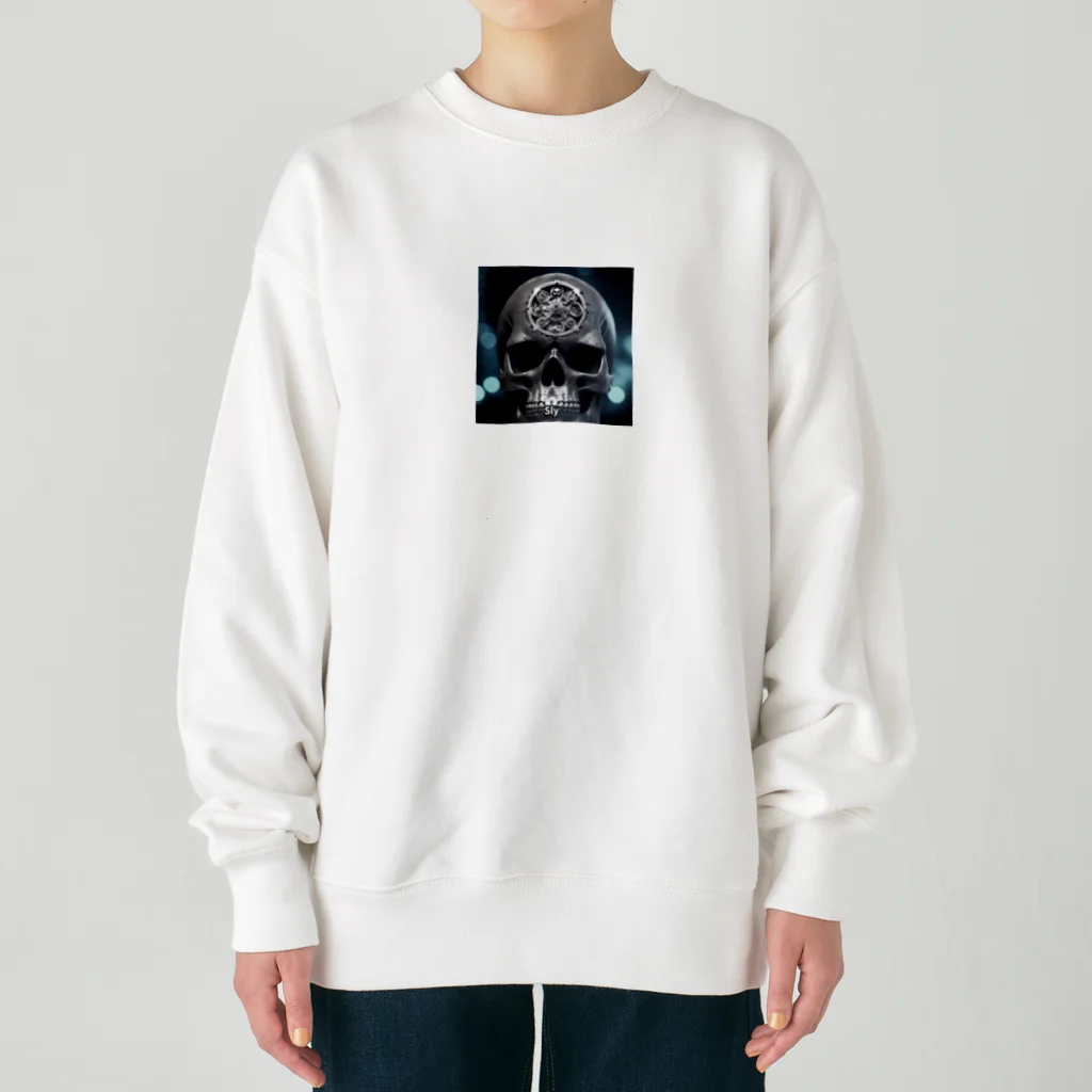 まゆのあかりの骸骨進化中 Heavyweight Crew Neck Sweatshirt