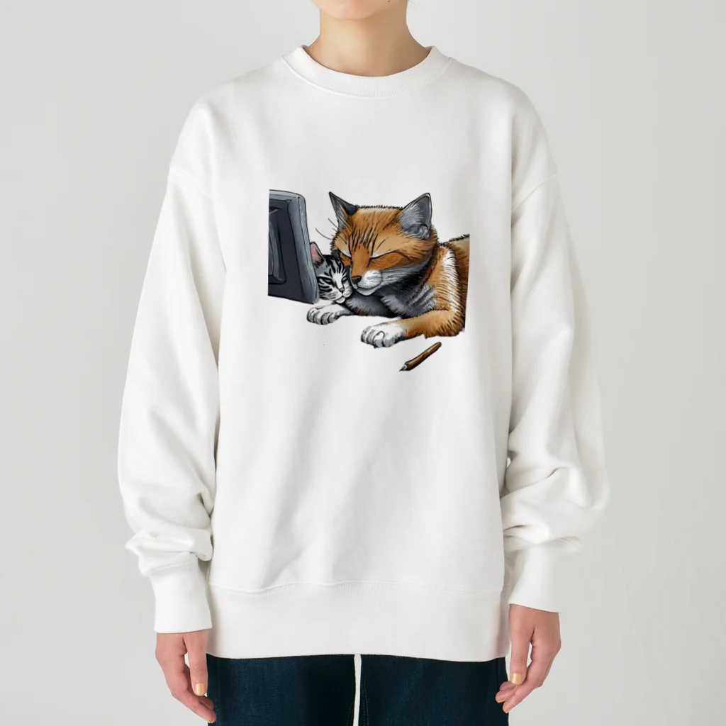 RaVaの犬と猫 Heavyweight Crew Neck Sweatshirt