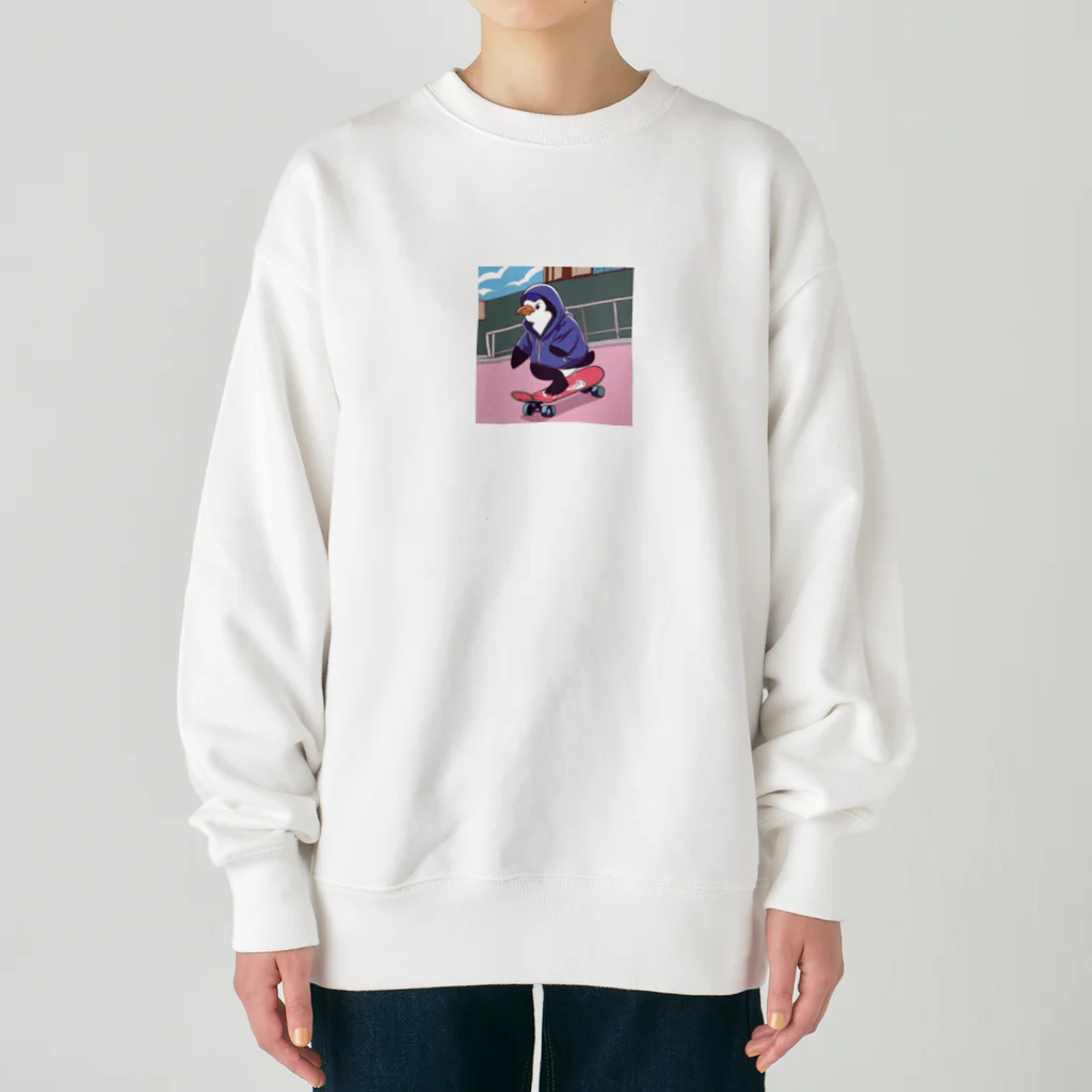 tak12_12のスケーターペンギン君 Heavyweight Crew Neck Sweatshirt