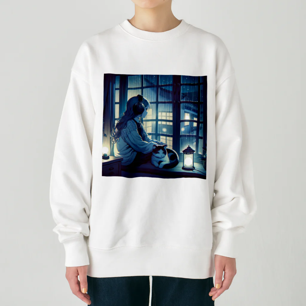 zengoの雨になったね Heavyweight Crew Neck Sweatshirt