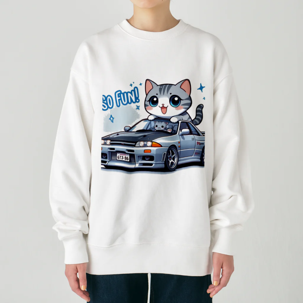 takkun0328のGT-Rと猫の夢のコラボ！ Heavyweight Crew Neck Sweatshirt