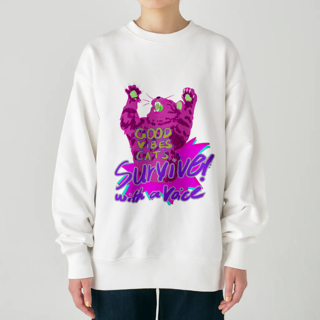 GOOD VIBES CATSの言いたいことがあるやつだけが生き残る Heavyweight Crew Neck Sweatshirt