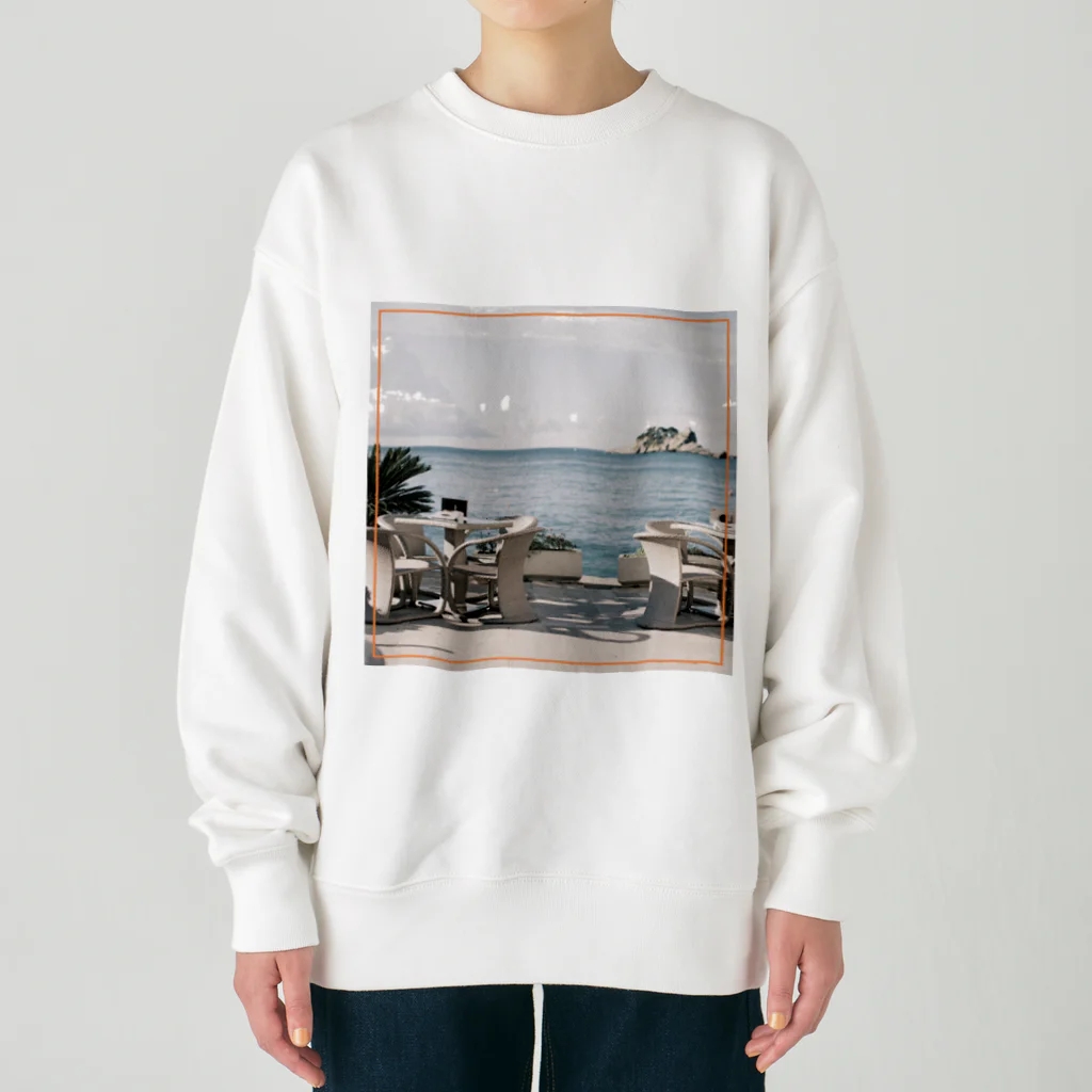 Apricot_taruの海辺のカフェ Heavyweight Crew Neck Sweatshirt