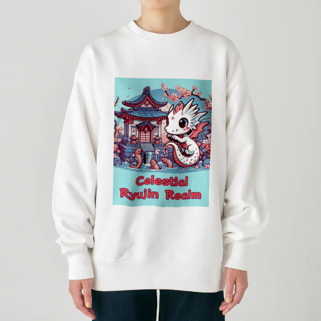 大江戸花火祭りのCelestial Ryujin Realm～天上の龍神領域3 Heavyweight Crew Neck Sweatshirt