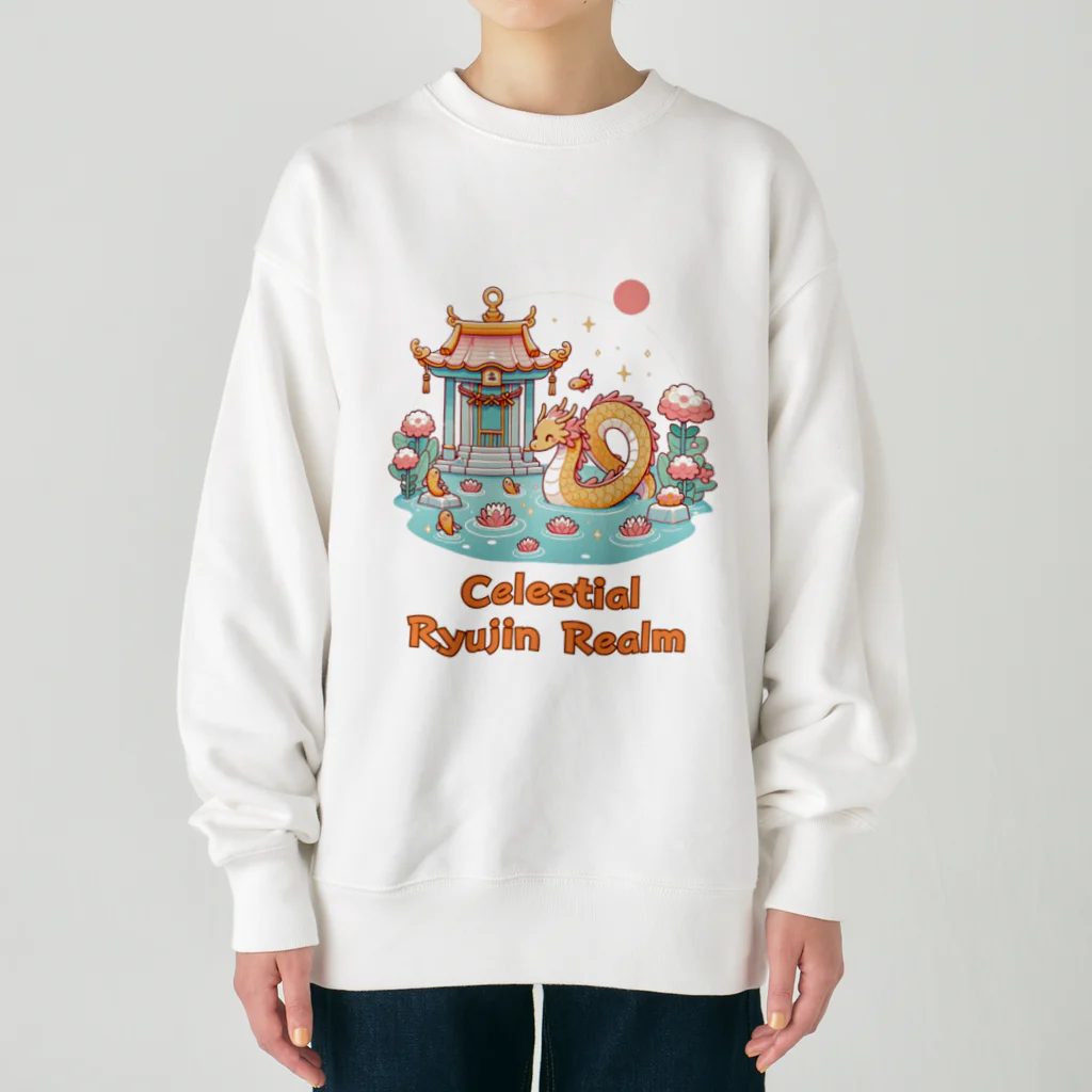 大江戸花火祭りのCelestial Ryujin Realm～天上の龍神領域5 Heavyweight Crew Neck Sweatshirt