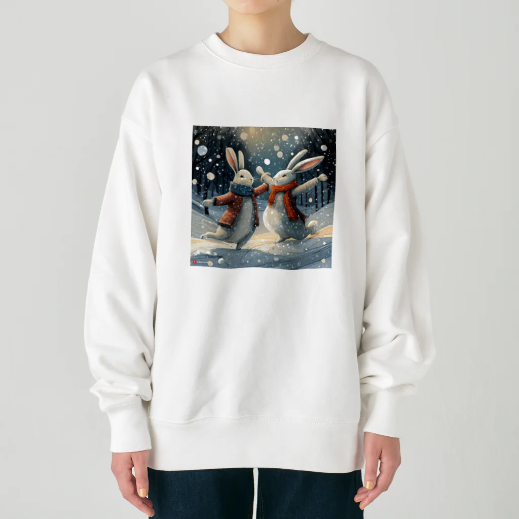 ALICE_nonの踊っているウサギたち Heavyweight Crew Neck Sweatshirt