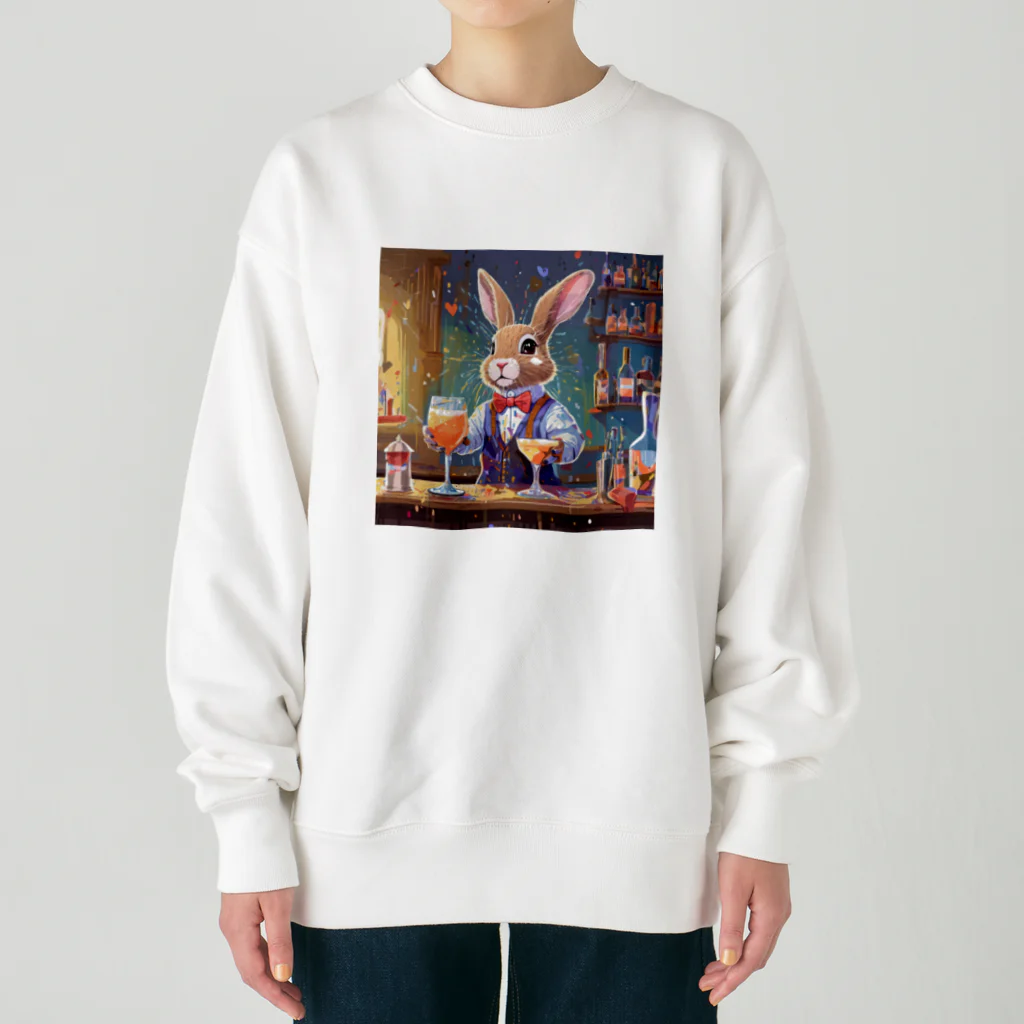 うさぎやのバーテンダーのうさぎ2 Heavyweight Crew Neck Sweatshirt