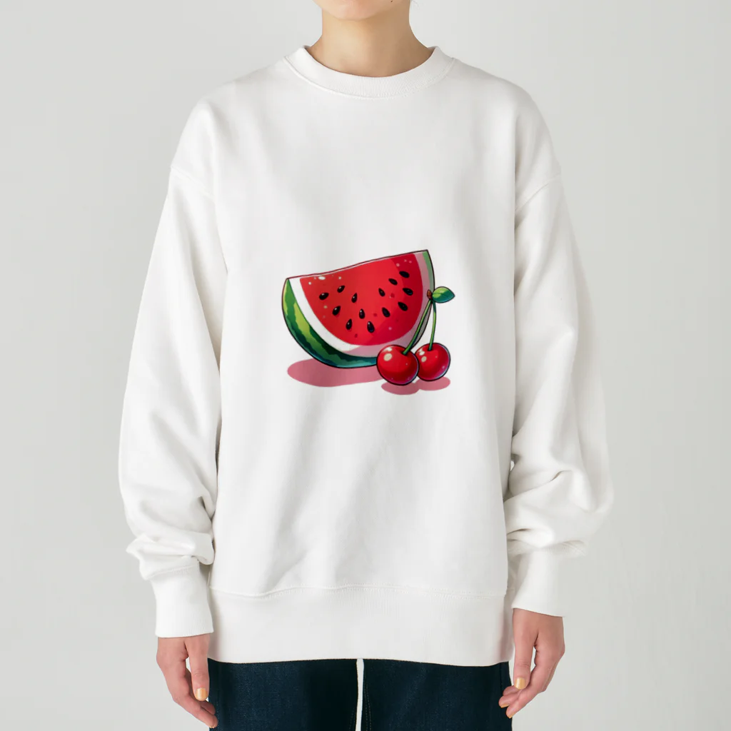 jokemanのスイカとチェリー Heavyweight Crew Neck Sweatshirt