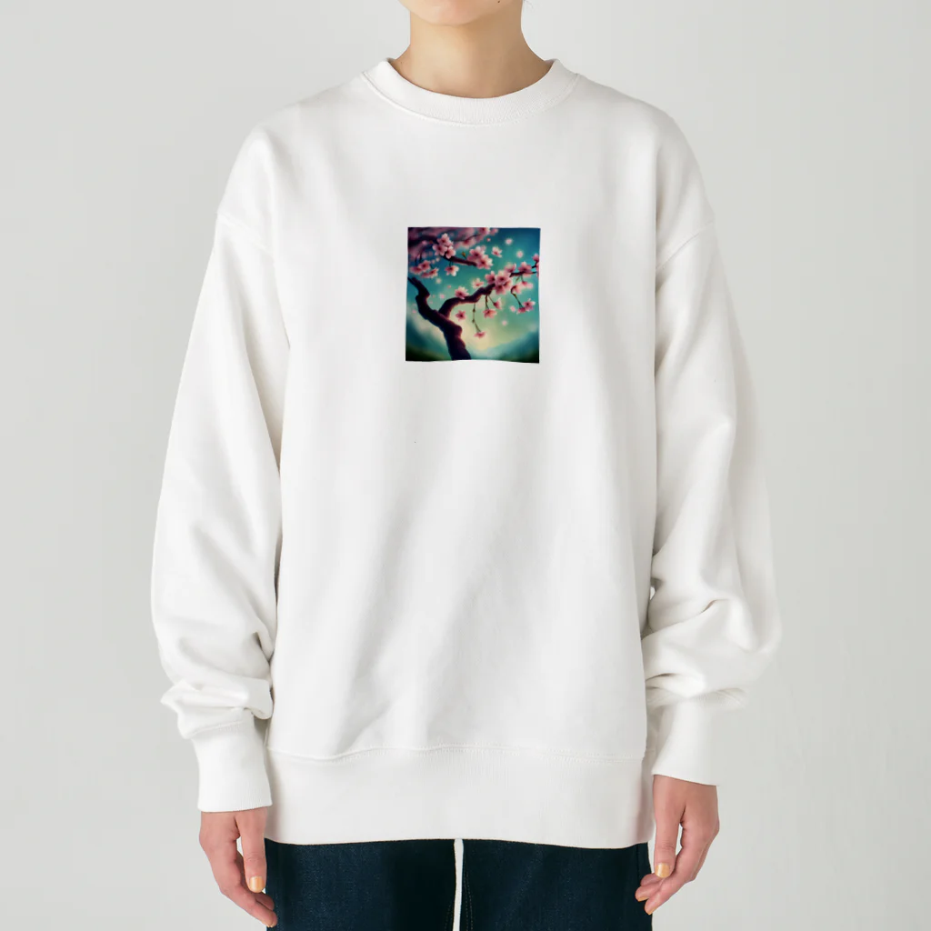 ほっと一息の春桜 Heavyweight Crew Neck Sweatshirt