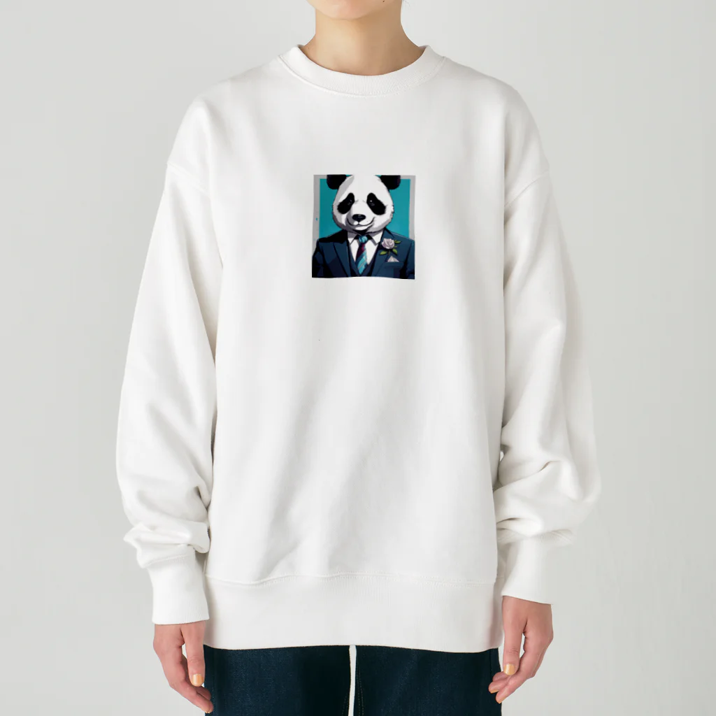 crazypanda2のビジネスパンダ Heavyweight Crew Neck Sweatshirt