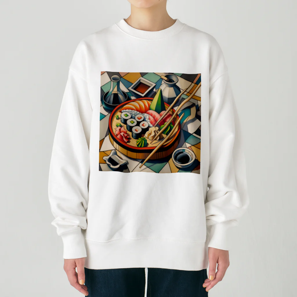 happiness_shopの江戸前の寿司をピカソ風にアレンジ Heavyweight Crew Neck Sweatshirt