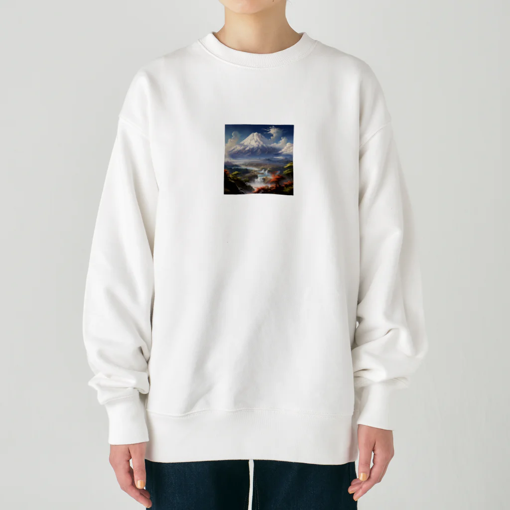 AQUAMETAVERSEの山の美しい風景　なでしこ1478 Heavyweight Crew Neck Sweatshirt