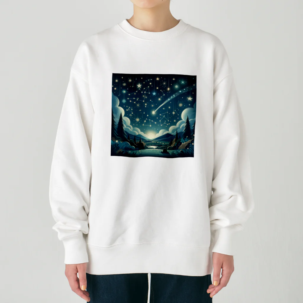 ほっこり絵音舎のほしのおともだち Heavyweight Crew Neck Sweatshirt