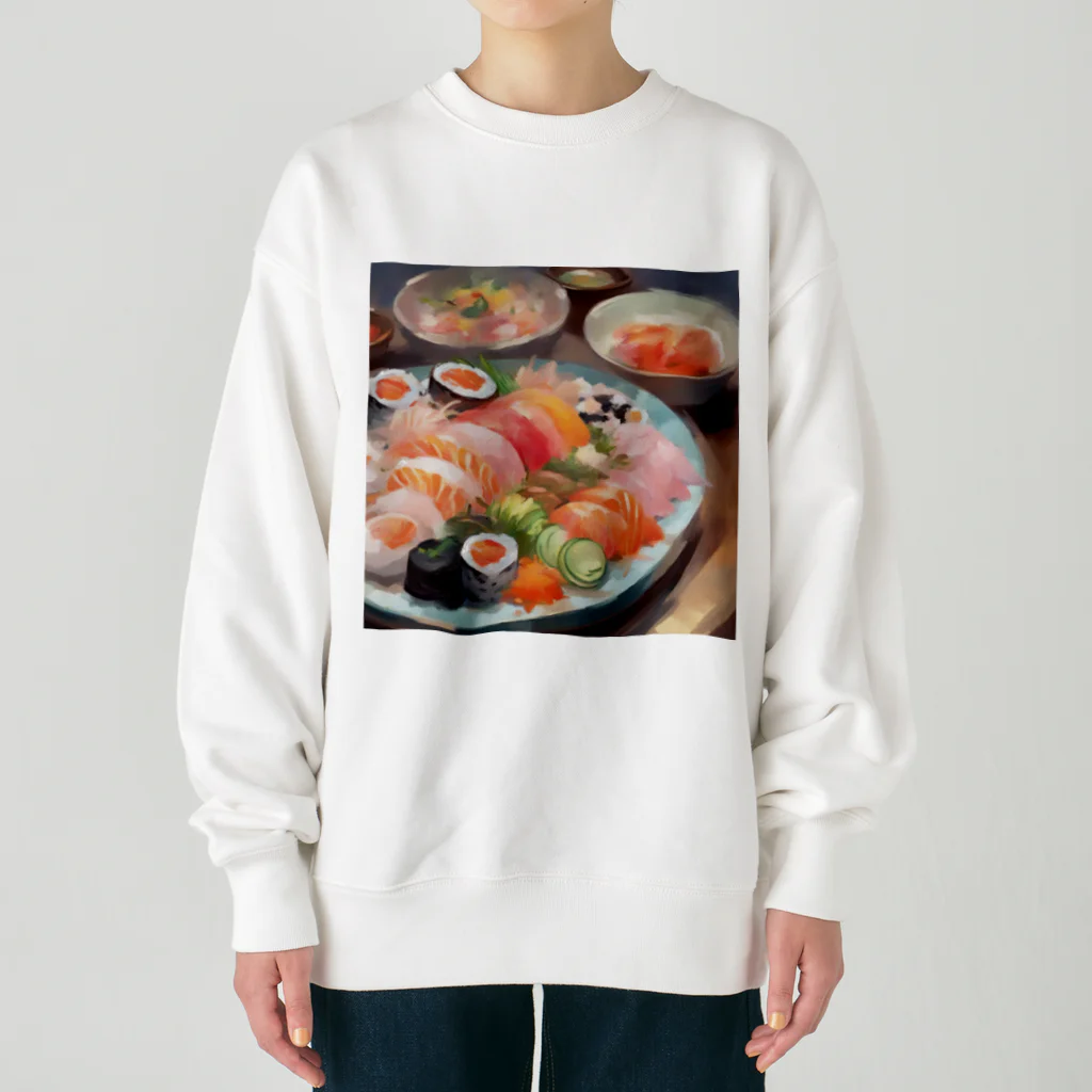 happiness_shopの美しい寿司の絵画 Heavyweight Crew Neck Sweatshirt