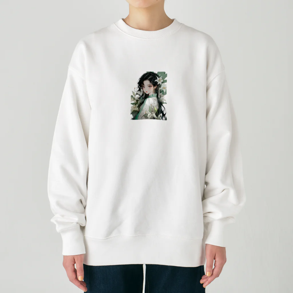 AQUAMETAVERSEの百合に囲まれた、娘　なでしこ1478 Heavyweight Crew Neck Sweatshirt