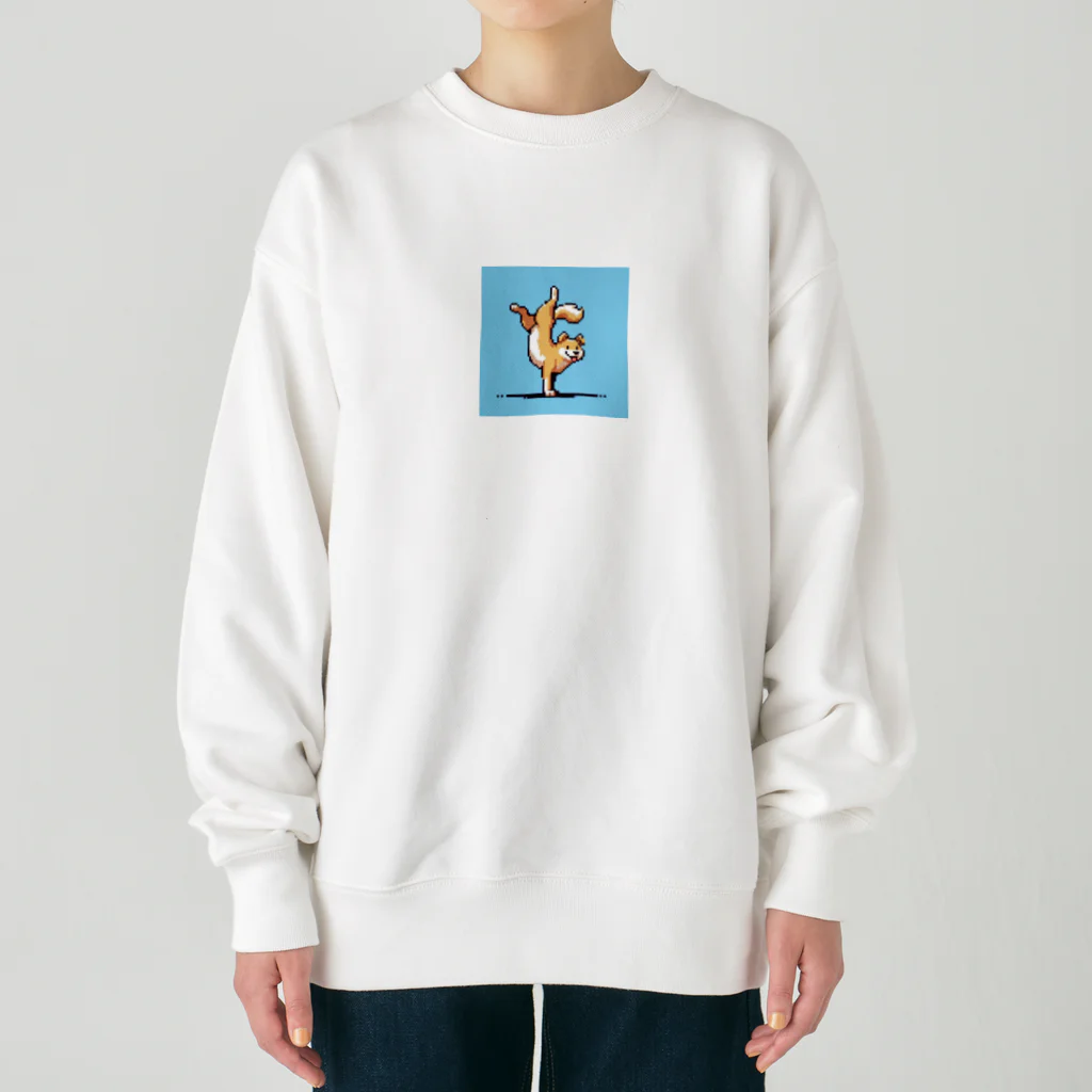 ニャン太郎の逆立ちしている犬 Heavyweight Crew Neck Sweatshirt