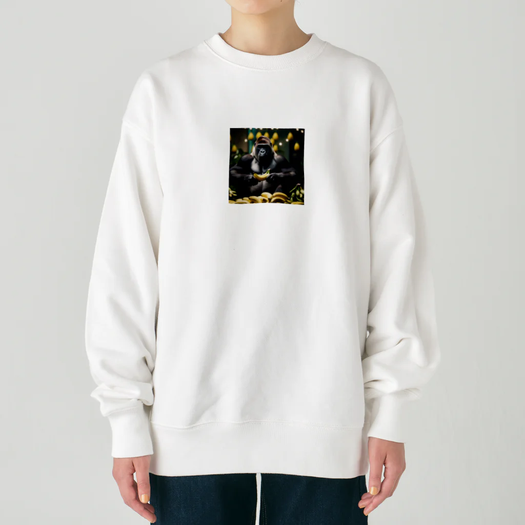 sei-goのバナナの芸術的な盛り付けをするゴリラ Heavyweight Crew Neck Sweatshirt