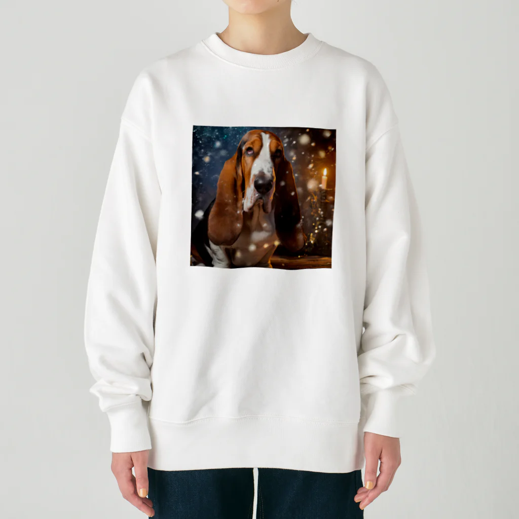 DREAMHOUSEの犬！(バセットハウンド) Heavyweight Crew Neck Sweatshirt