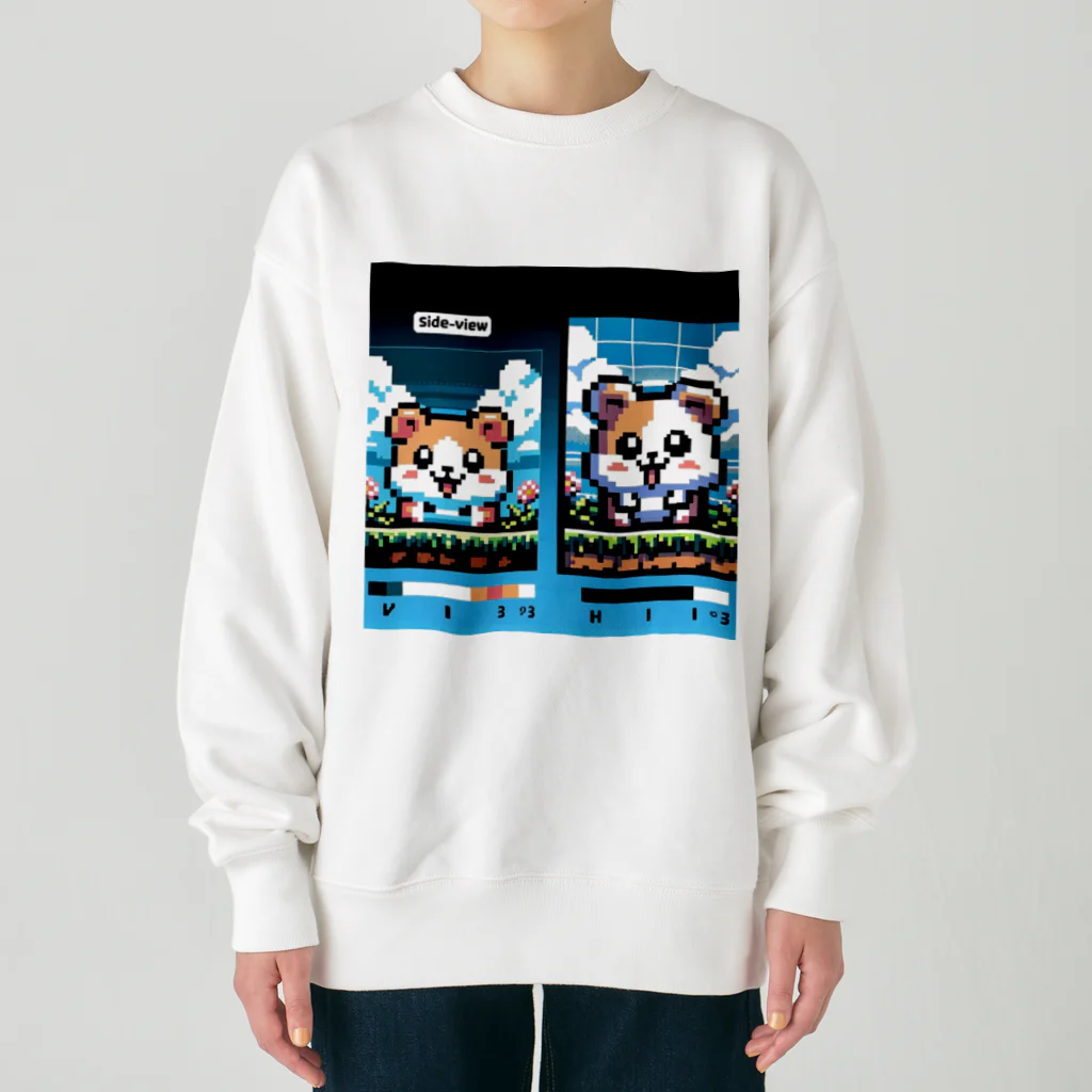 tsukino-utenaのドット絵・ハム二郎 Heavyweight Crew Neck Sweatshirt