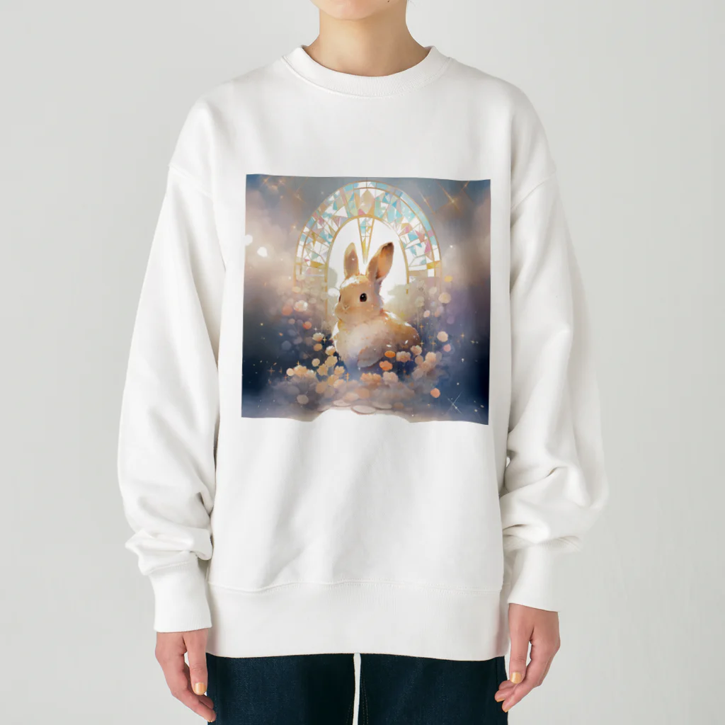 はなうさまほのうさぎとステンドグラス｡.:*･ﾟ Heavyweight Crew Neck Sweatshirt