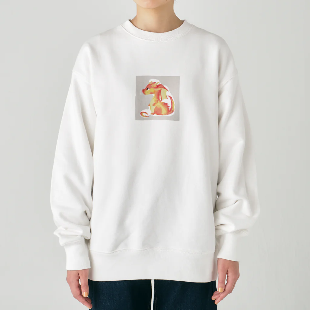 ニャン丸の火の世界に生まれたドラゴン Heavyweight Crew Neck Sweatshirt