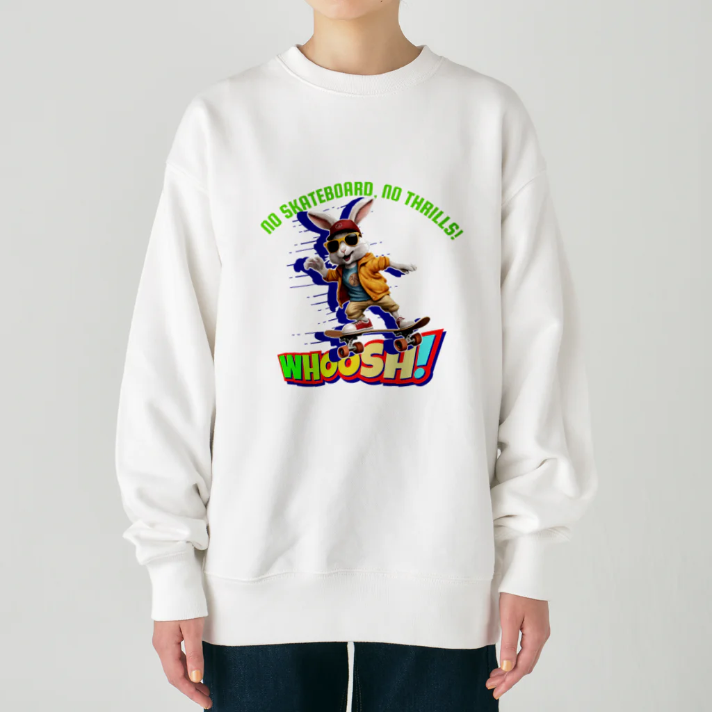 kazu_gのスケボーのない人生なんて!(ウサギ) Heavyweight Crew Neck Sweatshirt