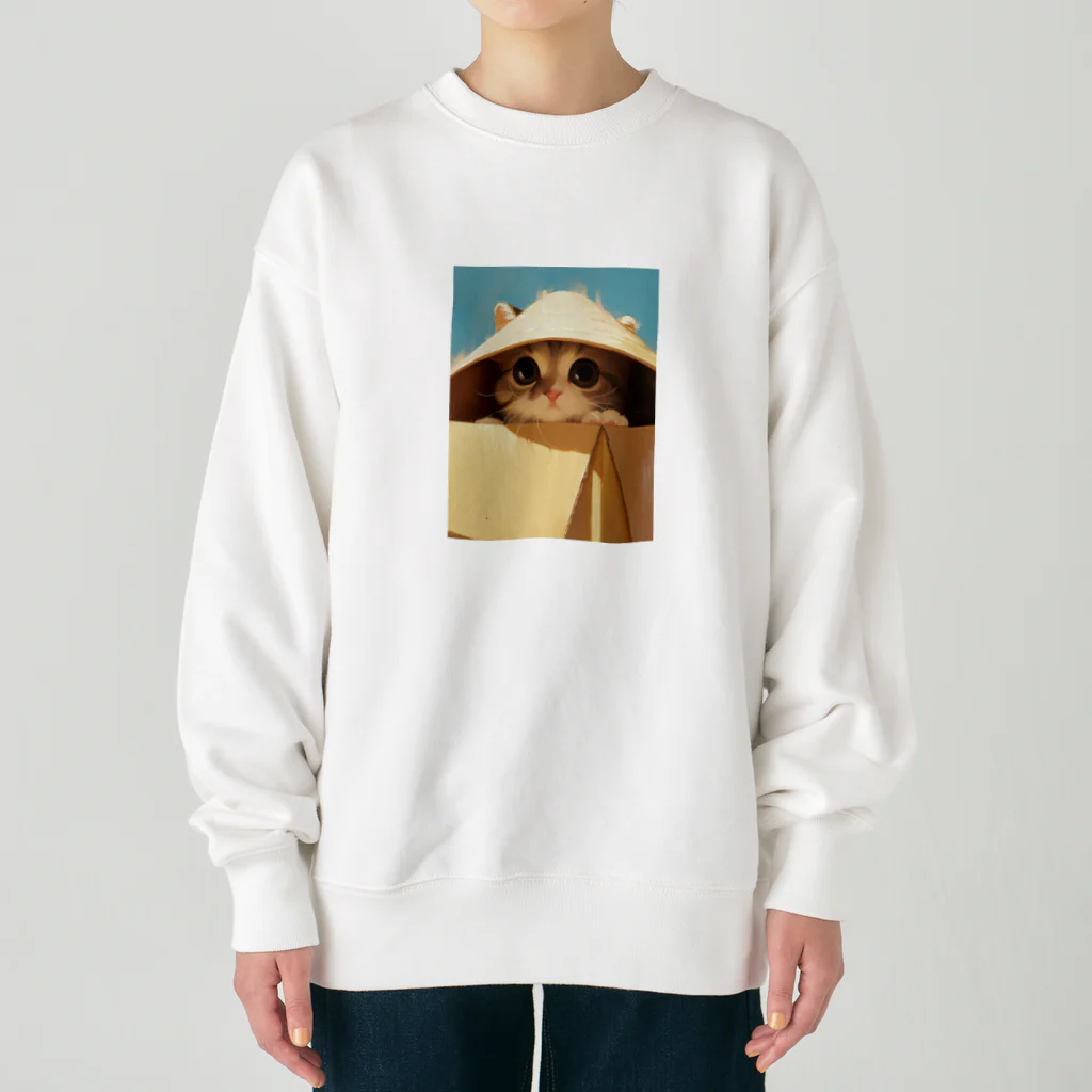 AQUAMETAVERSEの箱からのぞいている子猫　ラフルール　1859 Heavyweight Crew Neck Sweatshirt