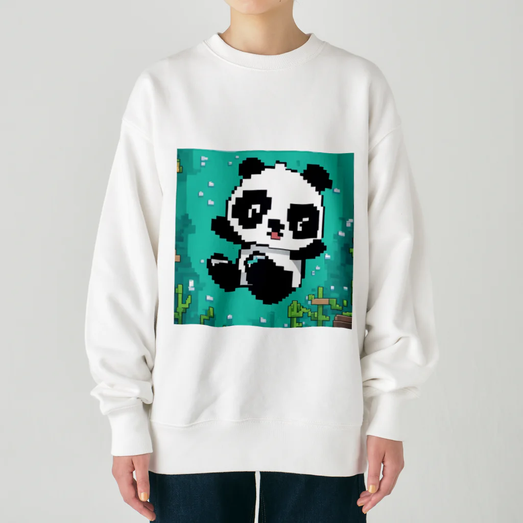 Smile Pop Artの水中パンダ Heavyweight Crew Neck Sweatshirt