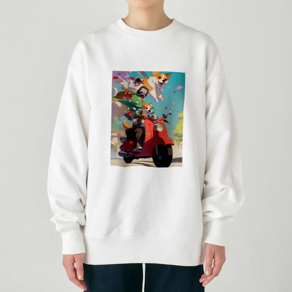 AQUAMETAVERSEのワンちゃん休日を楽しむ　なでしこ1478 Heavyweight Crew Neck Sweatshirt