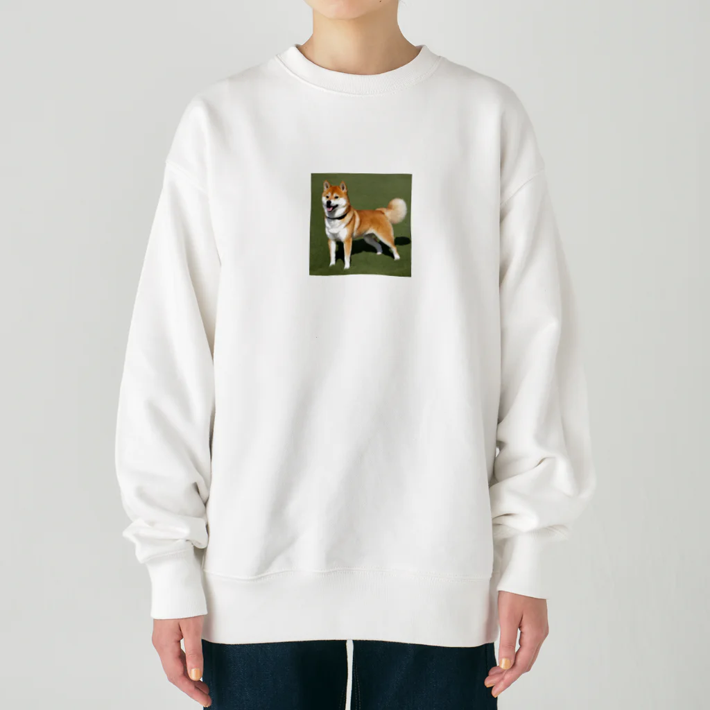 柴犬大好きマンのかわいい柴犬　赤毛 Heavyweight Crew Neck Sweatshirt