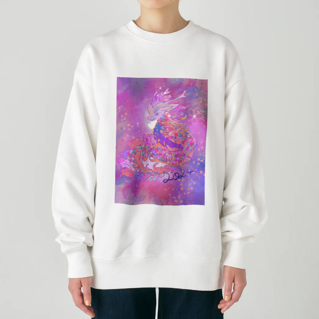 𝙥𝙤𝙬𝙖𝙧𝙮の魔法のピンクドラゴン🐉🩷✨ Heavyweight Crew Neck Sweatshirt