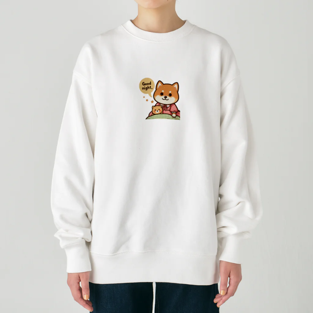 メアリーの今夜は可愛い柴犬スタンプで癒しの時間 Heavyweight Crew Neck Sweatshirt