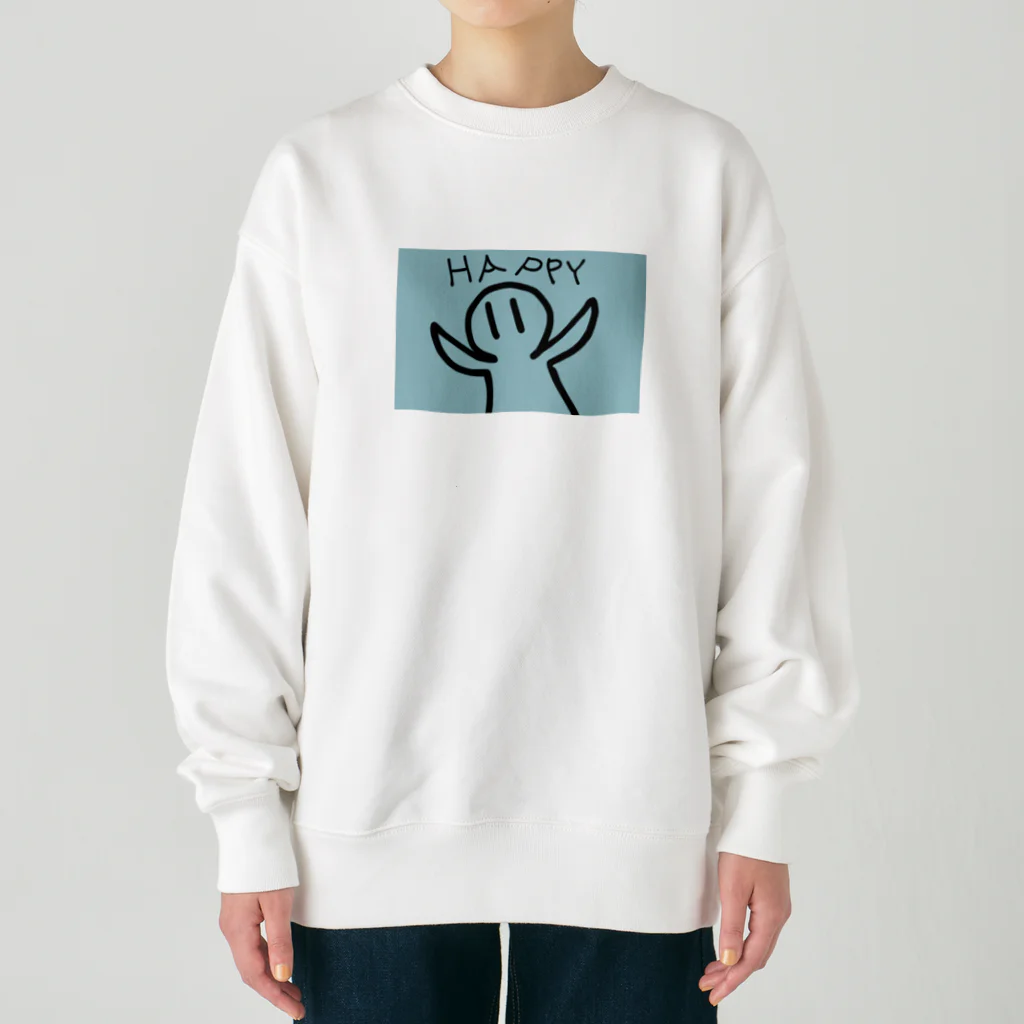 納豆ごはんのHAPPYなコンセント君（水色） Heavyweight Crew Neck Sweatshirt