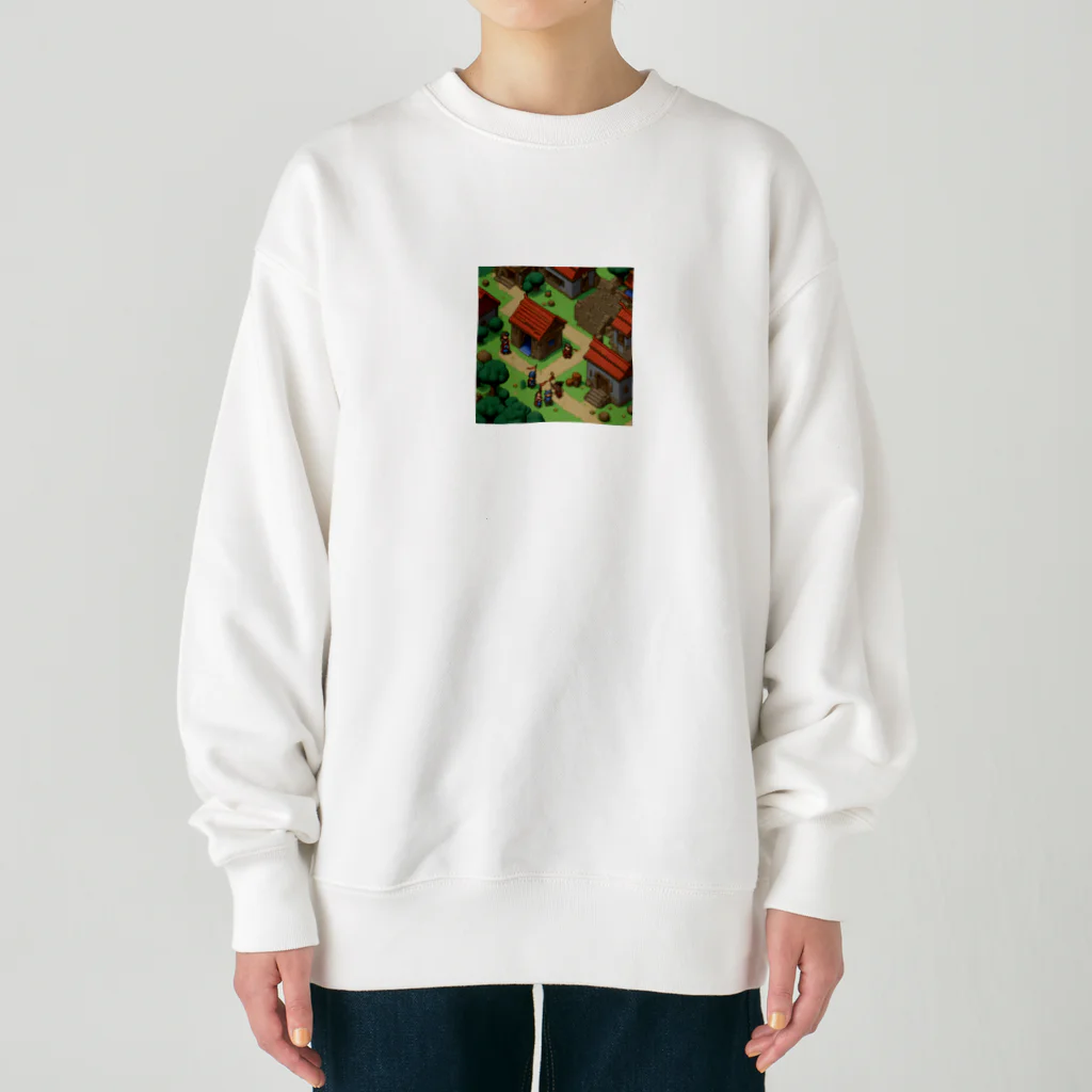 レトロゲームイラストのレトロゲードット絵ファミコン2 Heavyweight Crew Neck Sweatshirt