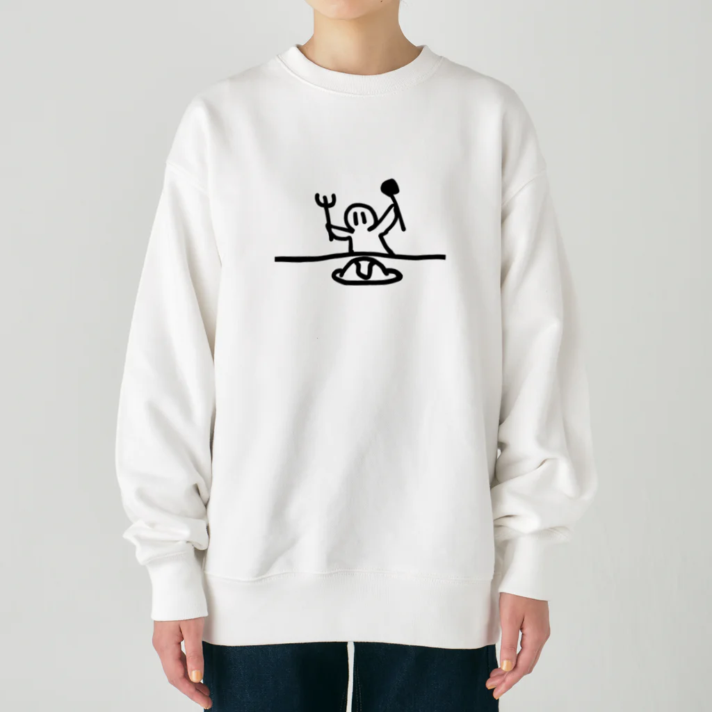 納豆ごはんのオムライスとコンセント君 Heavyweight Crew Neck Sweatshirt