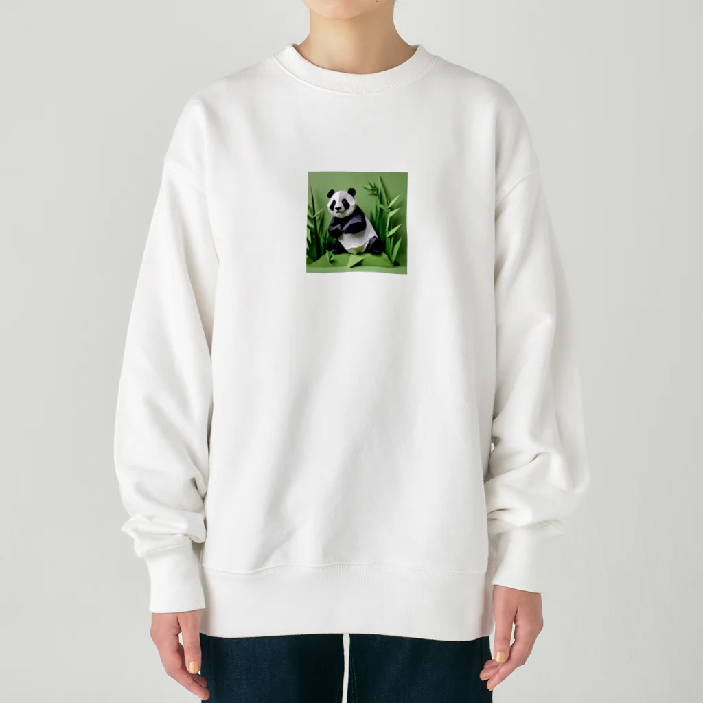 いちごみるくのポーズするパンダ Heavyweight Crew Neck Sweatshirt