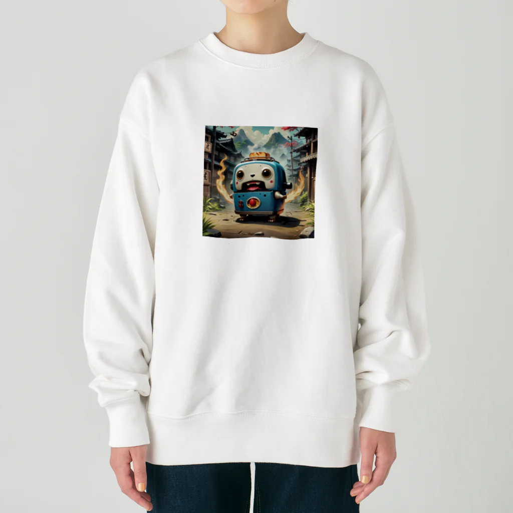 AI妖怪大図鑑のトースター妖怪　こげちん Heavyweight Crew Neck Sweatshirt