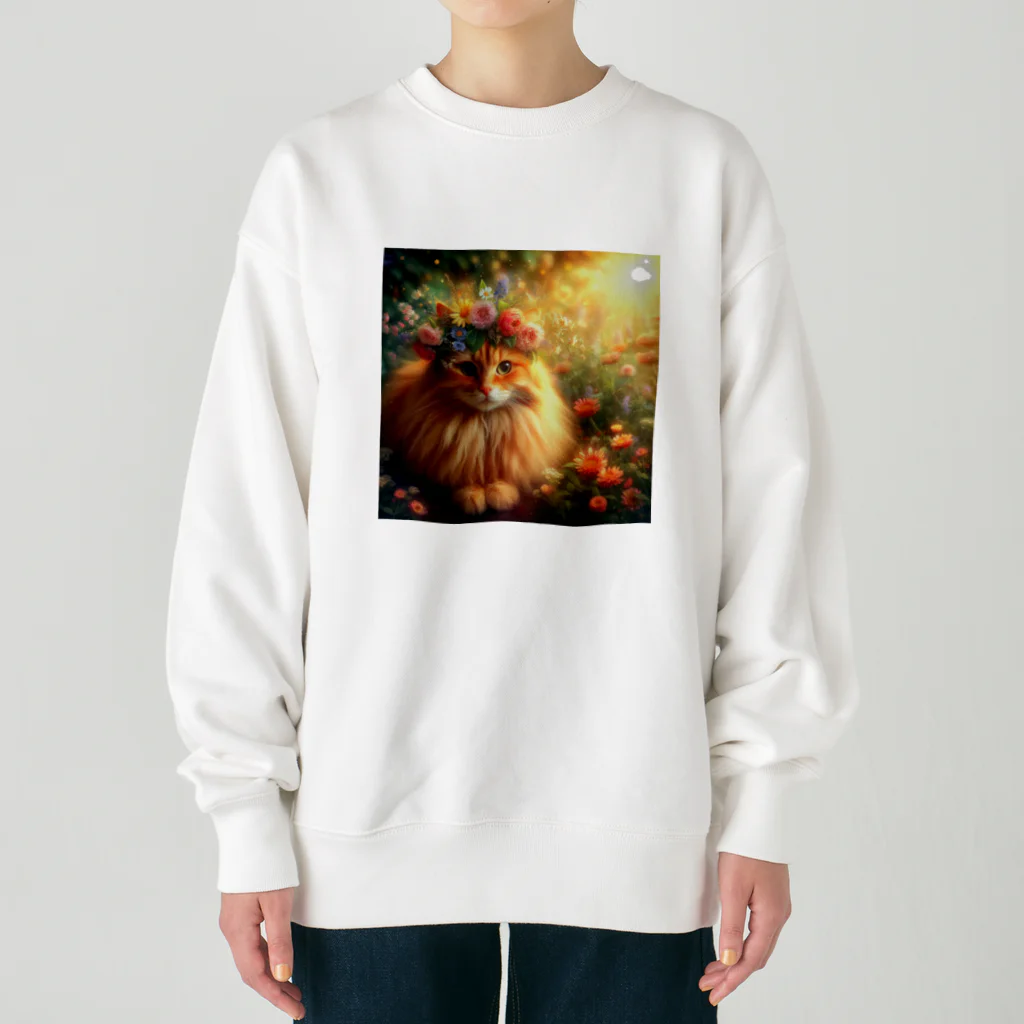 Y m @Y's shopのメインクーンと花冠 Heavyweight Crew Neck Sweatshirt