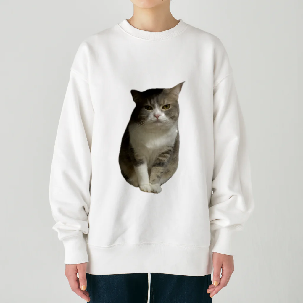 むっちり猫のむっちり丸の不機嫌な美猫 ミロ姫 Heavyweight Crew Neck Sweatshirt