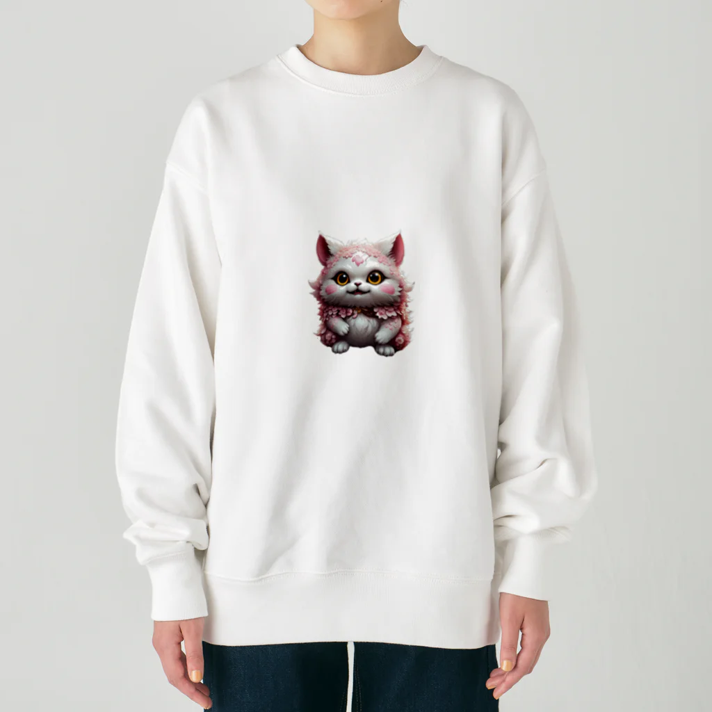 AI妖怪大図鑑の桜妖怪　ゴウカクニャ Heavyweight Crew Neck Sweatshirt