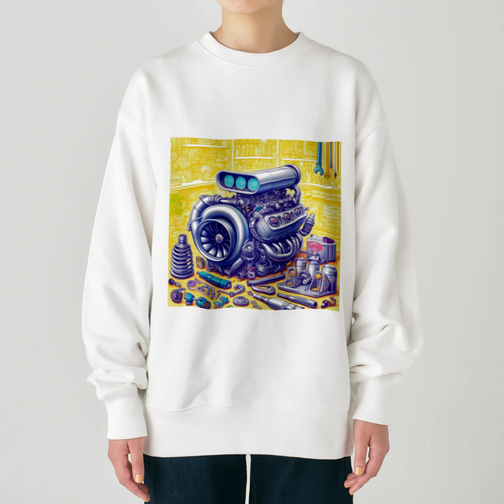 the blue seasonのメカニックの夢遊園地 Heavyweight Crew Neck Sweatshirt