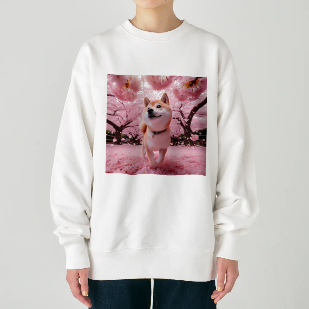 noririnoの桜犬 Heavyweight Crew Neck Sweatshirt