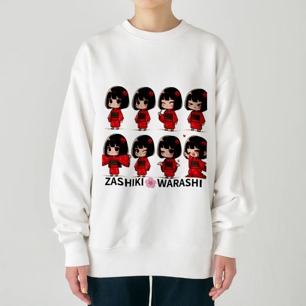 まんまるちゃんのZASHIKI🌸WARASHI Heavyweight Crew Neck Sweatshirt