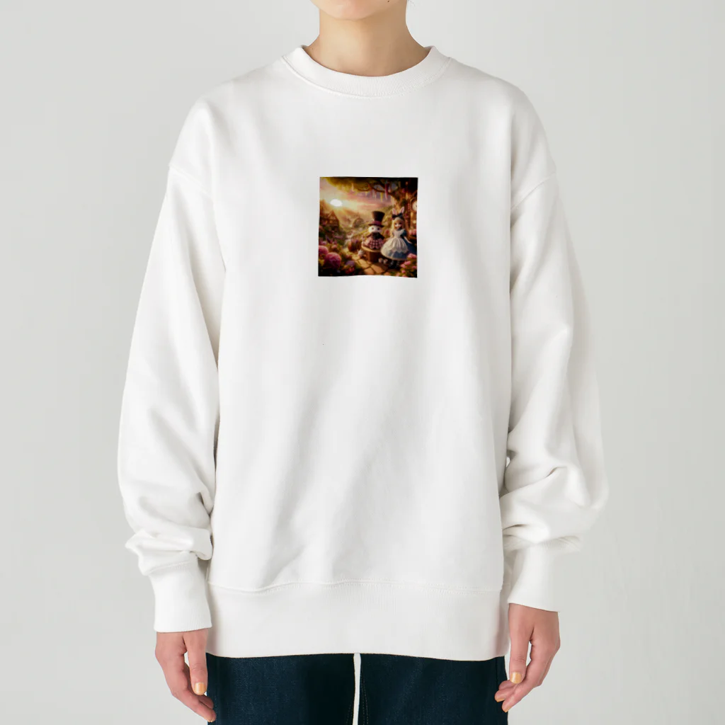 neYunの夕暮れの風景を彩る、可愛らしいアリス Heavyweight Crew Neck Sweatshirt