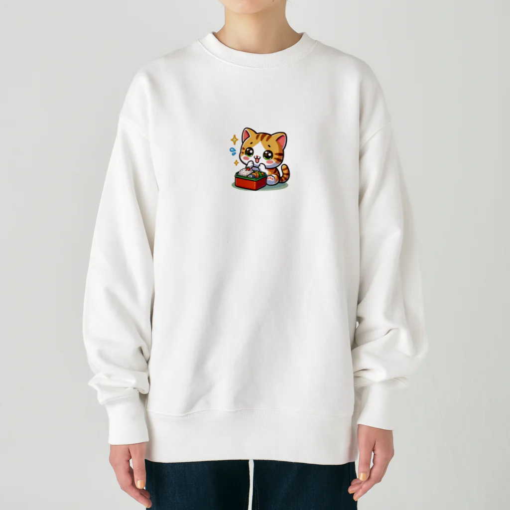 子猫カーニバルの子猫のお弁当タイム Heavyweight Crew Neck Sweatshirt