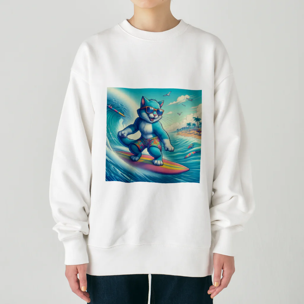 ふぇにゃんくすの波乗りファンキーたま Heavyweight Crew Neck Sweatshirt