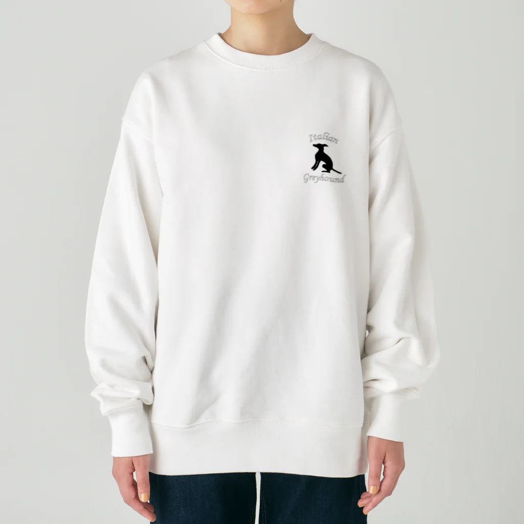 Daidaiのイタグレシルエットグッズ（ブラック） Heavyweight Crew Neck Sweatshirt