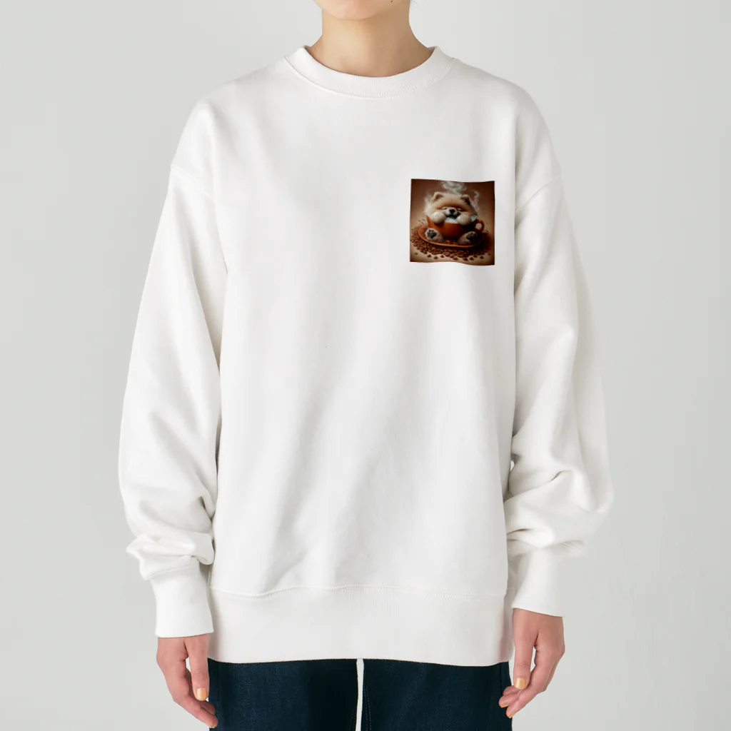 カフェイン中毒のカフェイン犬 Heavyweight Crew Neck Sweatshirt